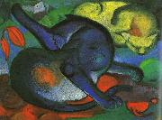 Franz Marc Two Cats, Blue and Yellow china oil painting artist